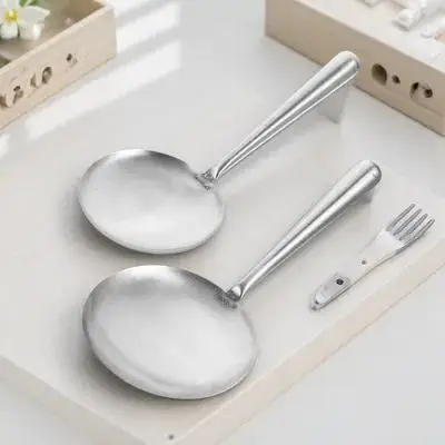 

2pcs Stainless Steel Tofu Serving Spoons One-Piece Molding Ergonomic Handle Kitchen Gadgets For Rice Soup Food Scoops