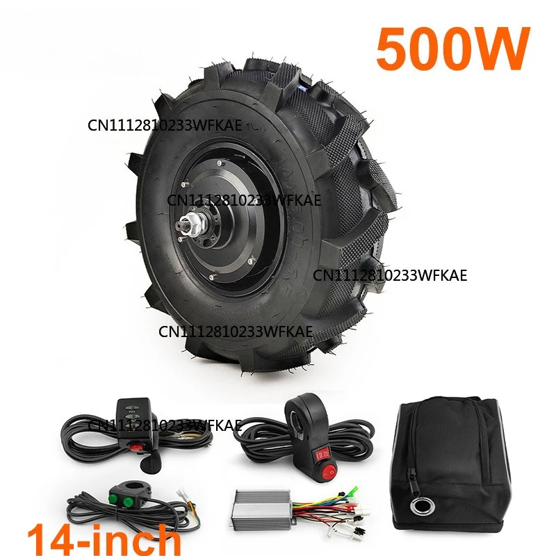 14 36/48V 500W Low Speed Gear Motor, Agricultural Wheel Throttle Controller Kit with Reverse