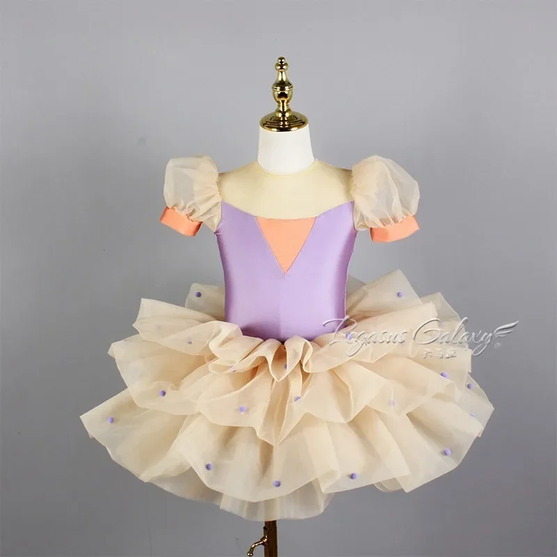 girls-puff-sleeve-ballet-tutu-dress-kids-dot-decor-dance-costume-children-stage-performance-ballerina-dancewear