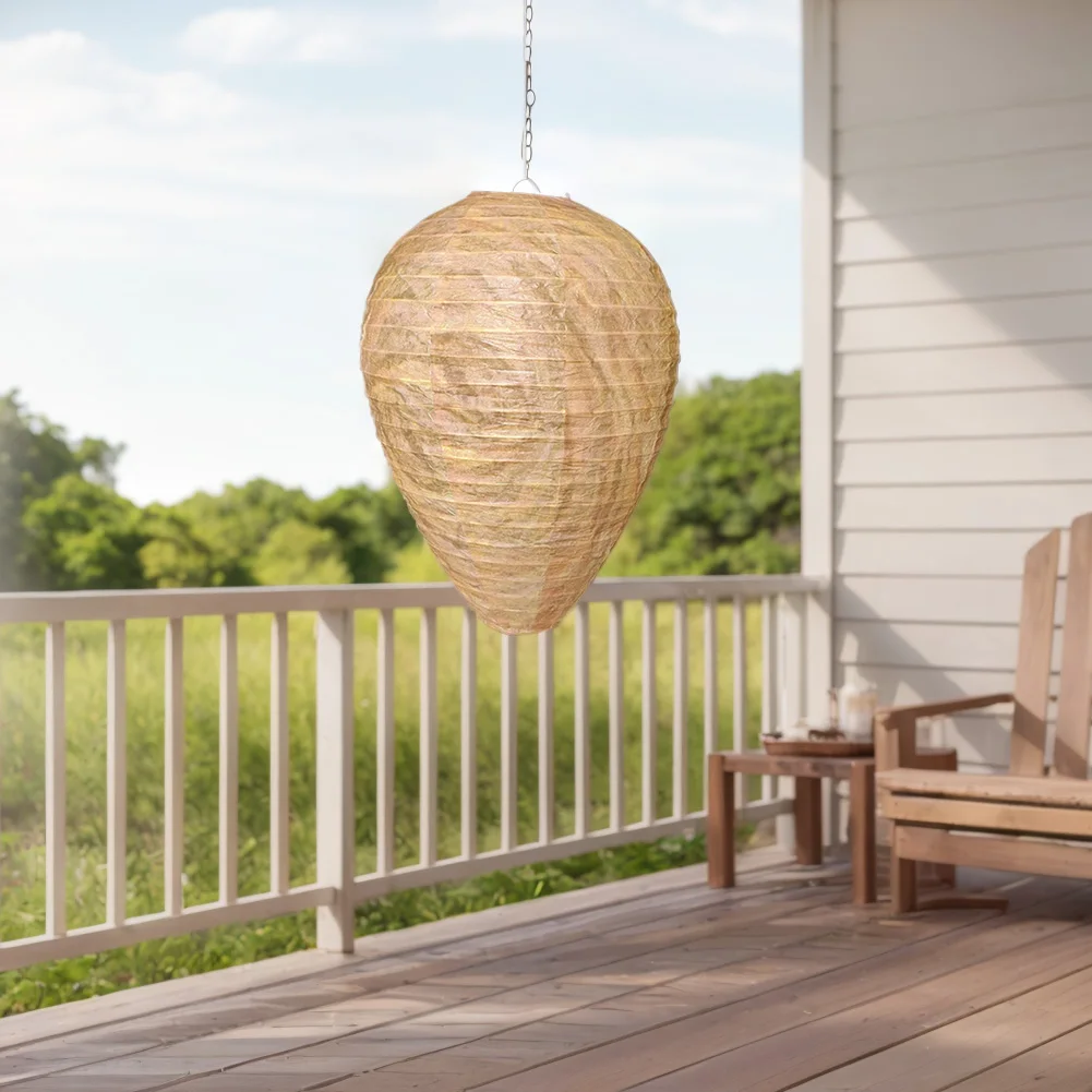

Hanging Wasp Deterrent Waterproof Hornet Fake Wasp Nest Repellent Hornets Safe Fake Trap for Patio Outdoor