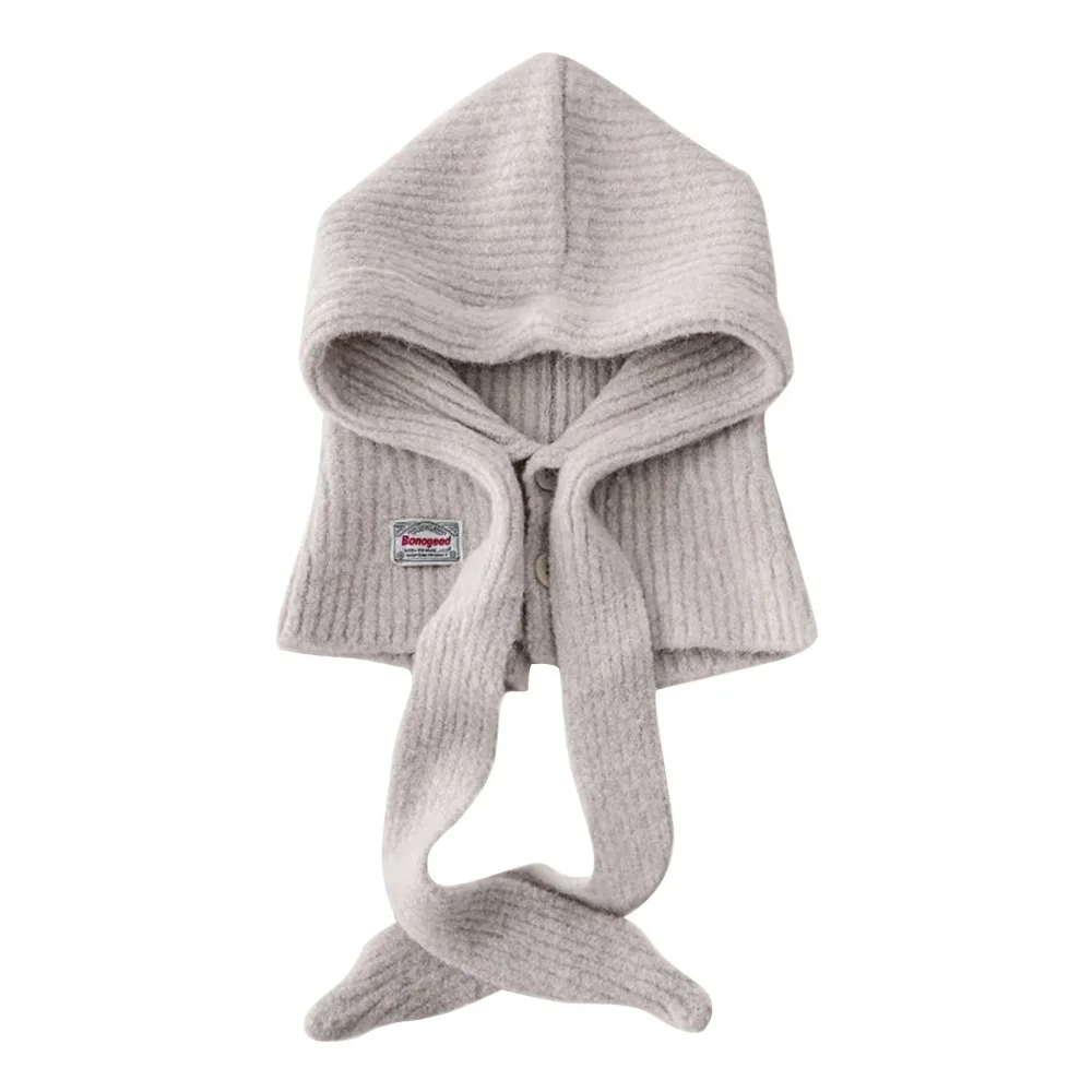 

Korean Style Warm Knitted Balaclava Stretchable Breathable Earflap Hat Windproof Winter Scarf Hat Daily Winter Wear