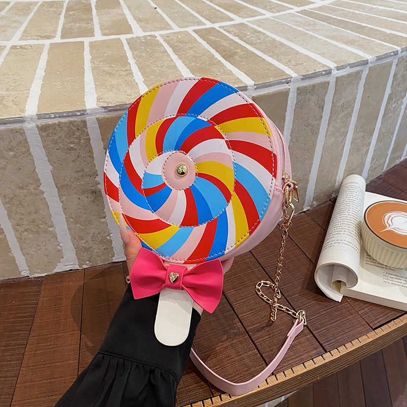 

Young Girl Mini Crossbody Bag Creative Circular Handbag Cute Candy Funny Shoulder Bag For Women 2026 Trend Round Messenger Bag
