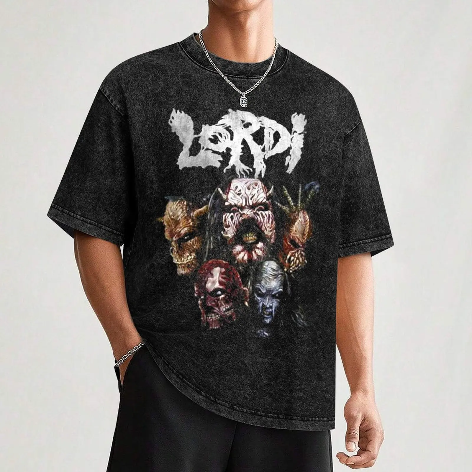 Funny Gift For Lordi Melodious Horror Fireworks T-Shirt summer top plus size clothes men tshirt