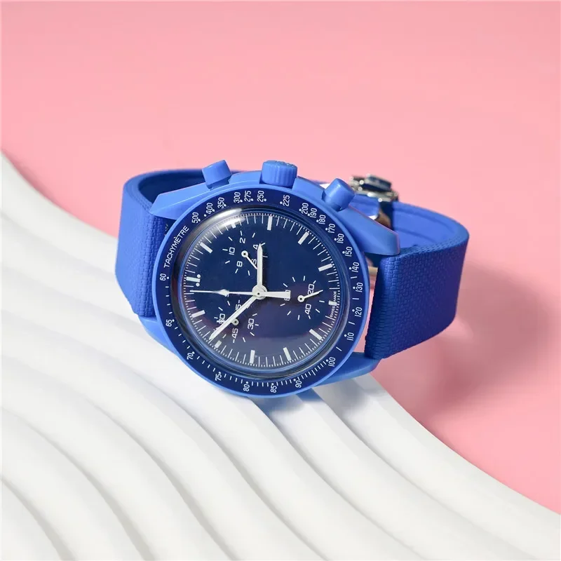 Neues Fluorkautschukarmband für SwatchOmega MoonSwatch FKM für Seamaster 300, wasserdichtes Sportuhrenarmband mit Schnellverschluss, 20 mm