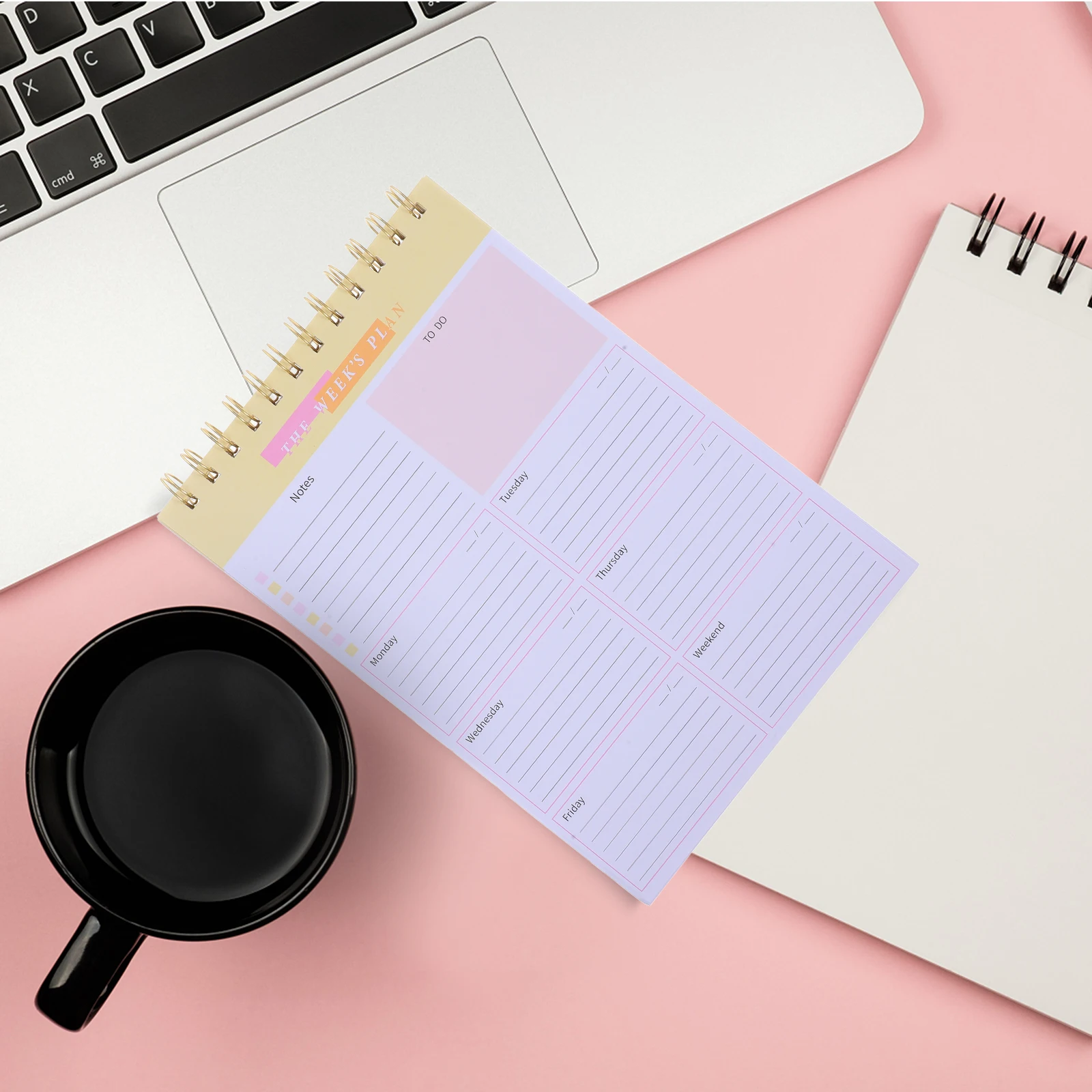 

Notepad Spiral Weekly Planning Pad Desktop Task Organizer Notebook Smooth Paper Journal Planner Undated Weekly
