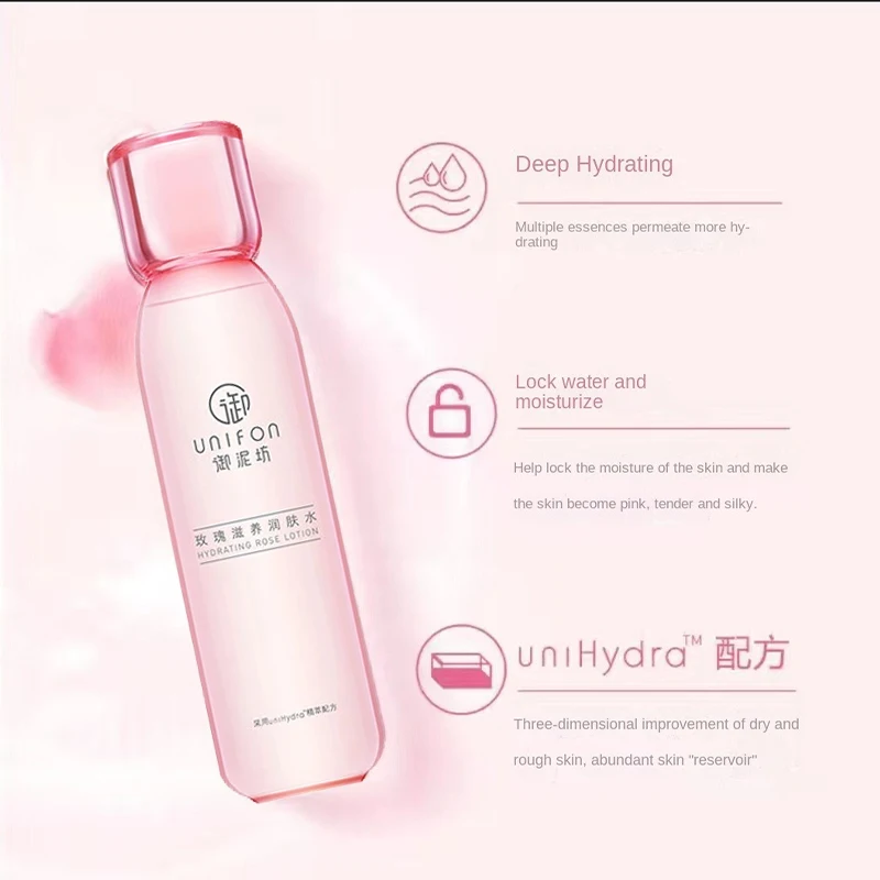 Unifon Rose Small Powder Bottle Toner Moisturizing Lotion for Deep Nourishing Moisturizing and Purifying Pores