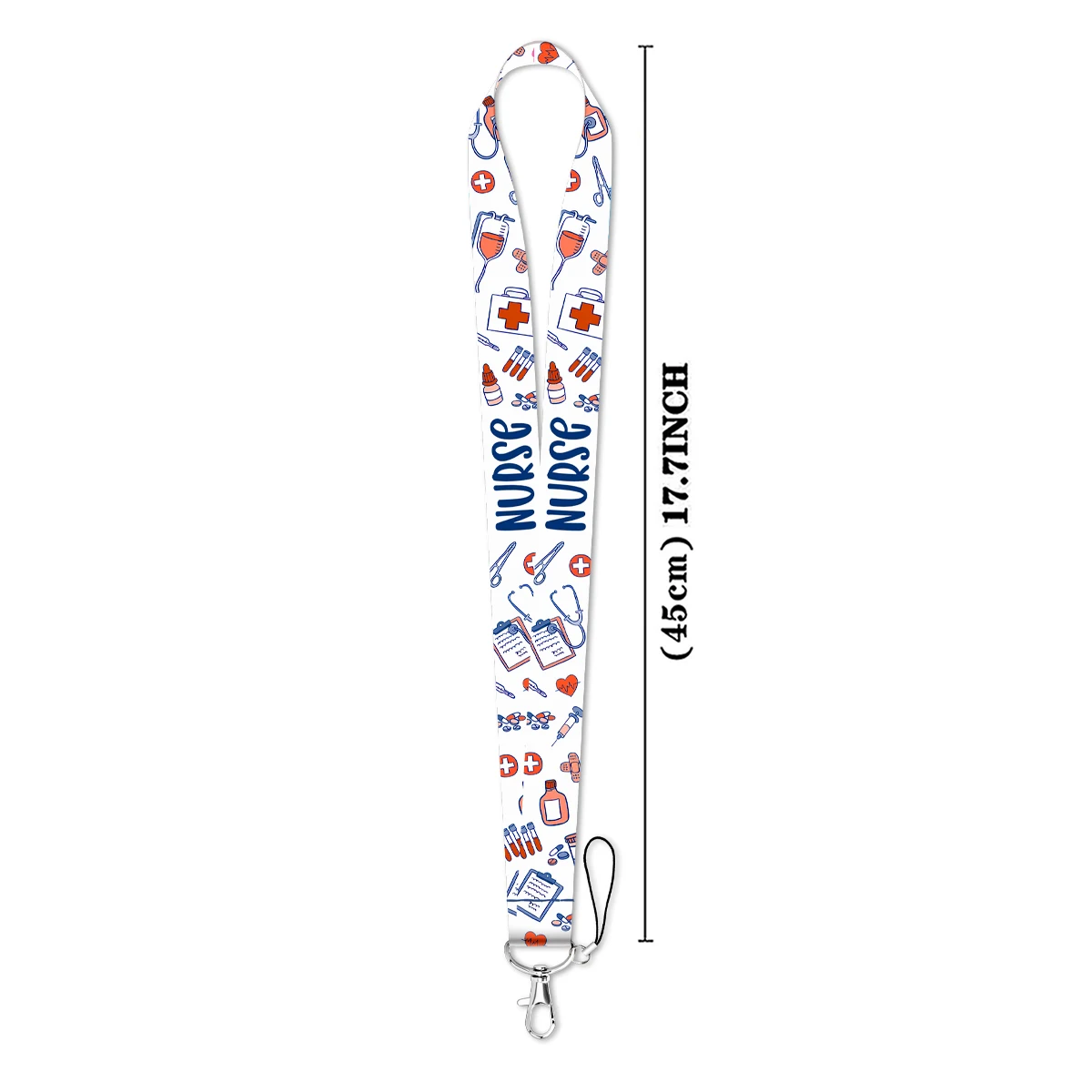 Medical Nurse Pattern Credential Holder Keychains Neck Lanyard For Pass Card Grey Anatomy Credit Card Holder Keychain Straps view 2