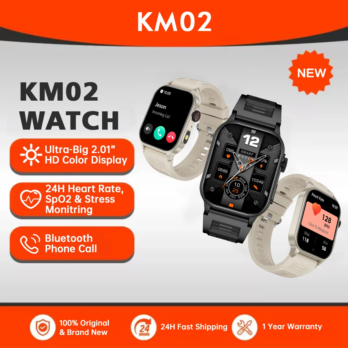 HD Bluetooth Call Smart Watch 2024 Health Monitor Activity Tracker 2.01