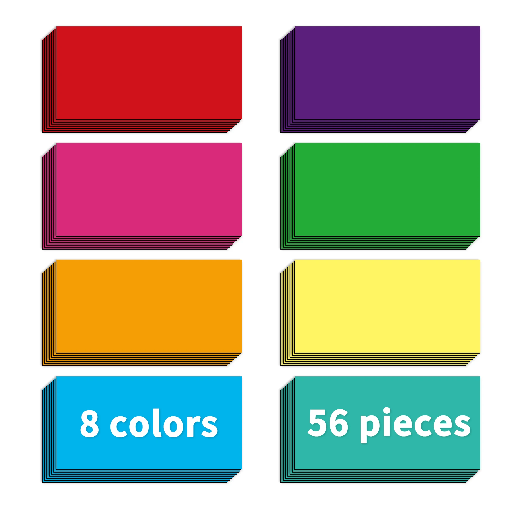 56PCS Colorful Magnetic Label Rectangle Memo Sticker Dry Wipe Reusable Suitable for Lockers Metal Racks Refrigerators Offices