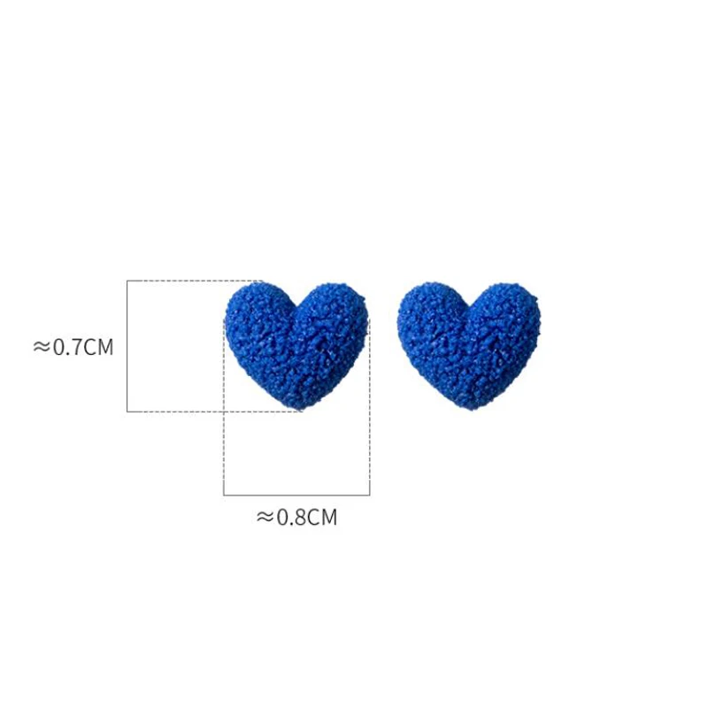 100 % 925 Sterling Silver Ceramic Klein Blue Brushed Heart Stud Earrings For Women Fashion Party Wedding Jewelry Accessories Gir