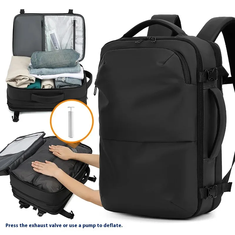 Men's high-end business travel laptop bag waterproof travel bag vacuum compression backpack