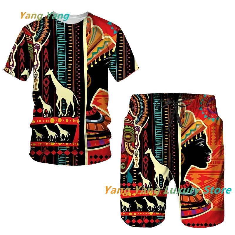 New Ethnic Totem Print African Style Summer Kid T shirt Men T-Shirt Top Men Clothing Casual Vintage Oversized Fashion Outfits