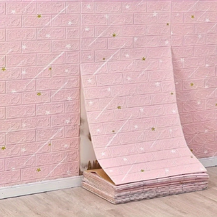 Self-Adhesive 3D Wall Panels, Wallpaper, Foam, Waterproof 3D Wall Decals, New Style Bedroom Wallpaper, Extra Thick