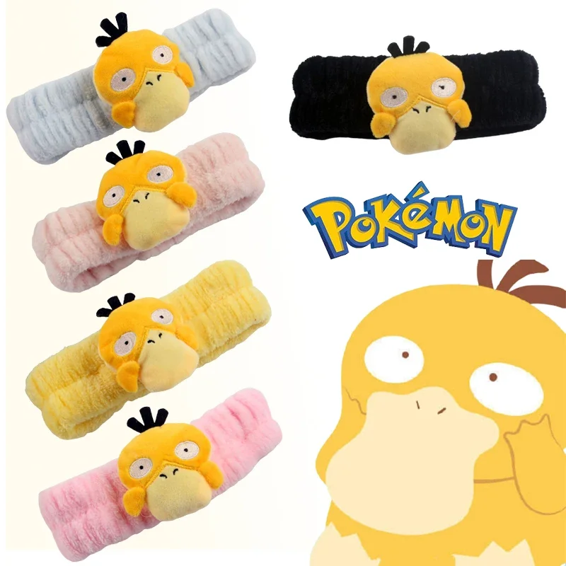 Pokemon Psyduck Face Wash Hairpin Hairband Cartoon Anime Headband Boys Girls Turban Hair Accessories Makeup Hairbands Cute Gifts