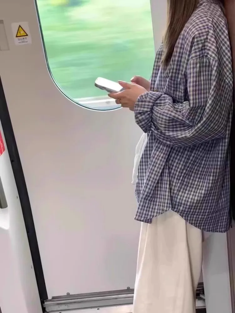 

Свободное длинное све, сине-белое клетчатое пальто irt ex, летнее тонкое дышащее утягивающее солнцезащитное пальто, топ