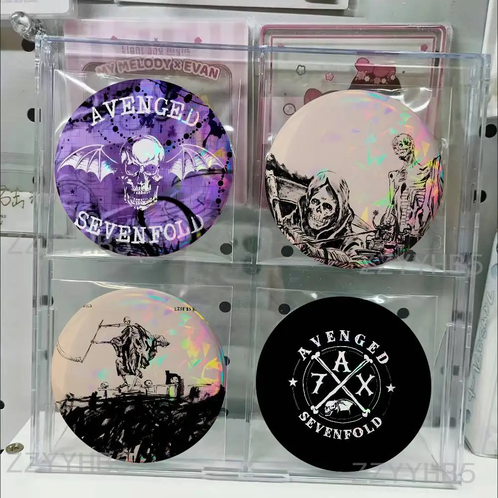 

A-Avenged Sevenfold A7X Meme Coin Badges Tinplate Round Brooch Custom Anime Role Enamel Pins Gifts for Fans Friends