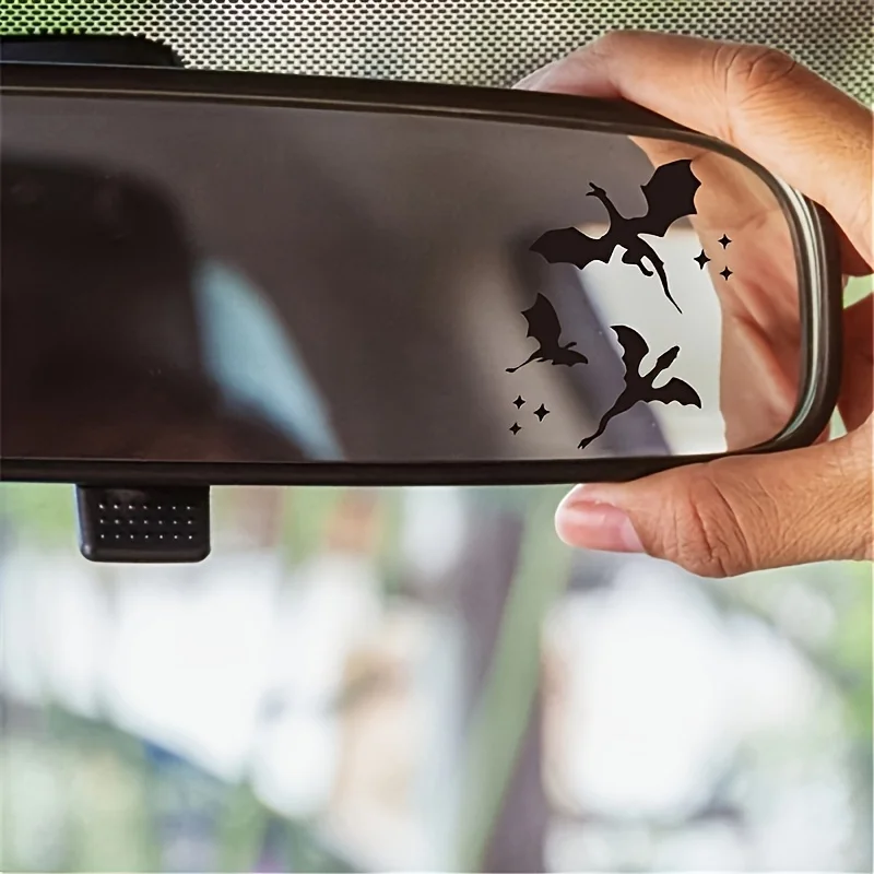 4pcs Flying Dragons Star Rearview Mirror Vinyl Sticker Waterproof For Car Truck Bumper Laptop Luggage Wall DIY Decor Decal