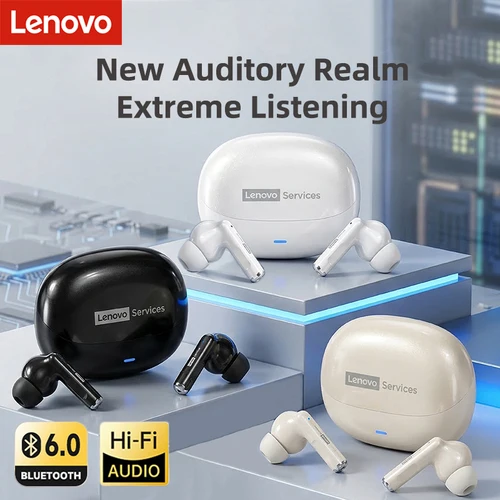 Auriculares Lenovo Inalámbricos Bluetooth 6,0, Auriculares