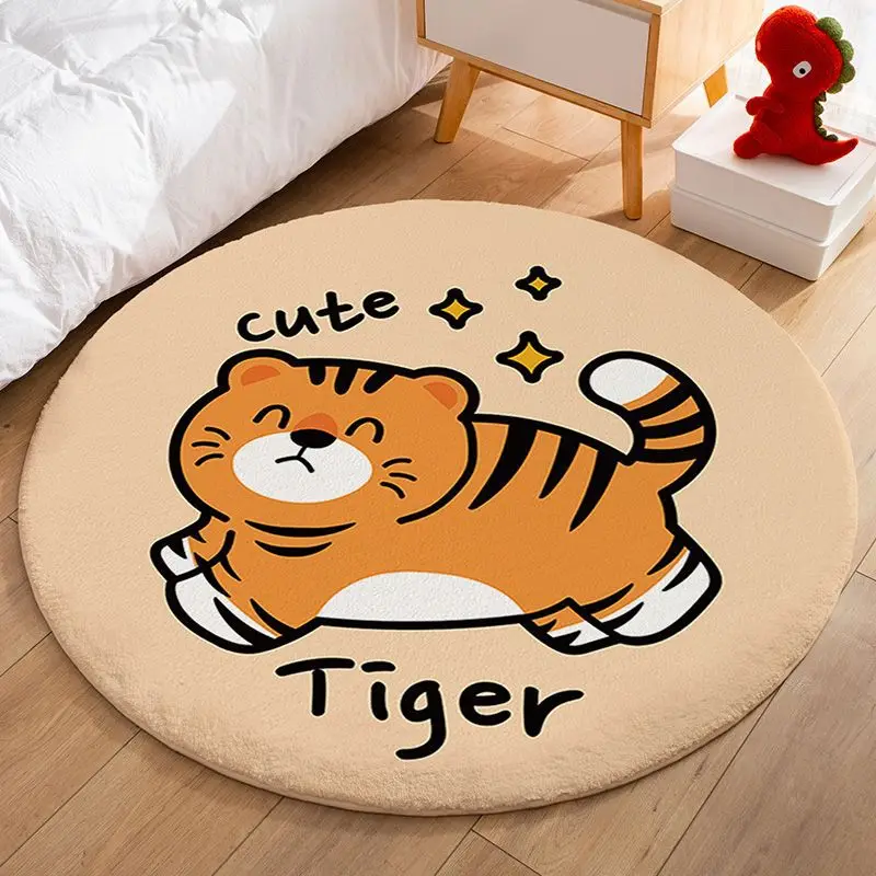 

Round carpet household cool non-slip bedroom bedside blanket cartoon ventilation living room thicken imitation cashmere carpet