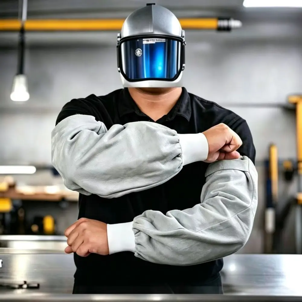 Sheepskin Protective Sleeves For Welding High Temperature Resistant Anti Spark Safety Wear Industrial Arm Guard