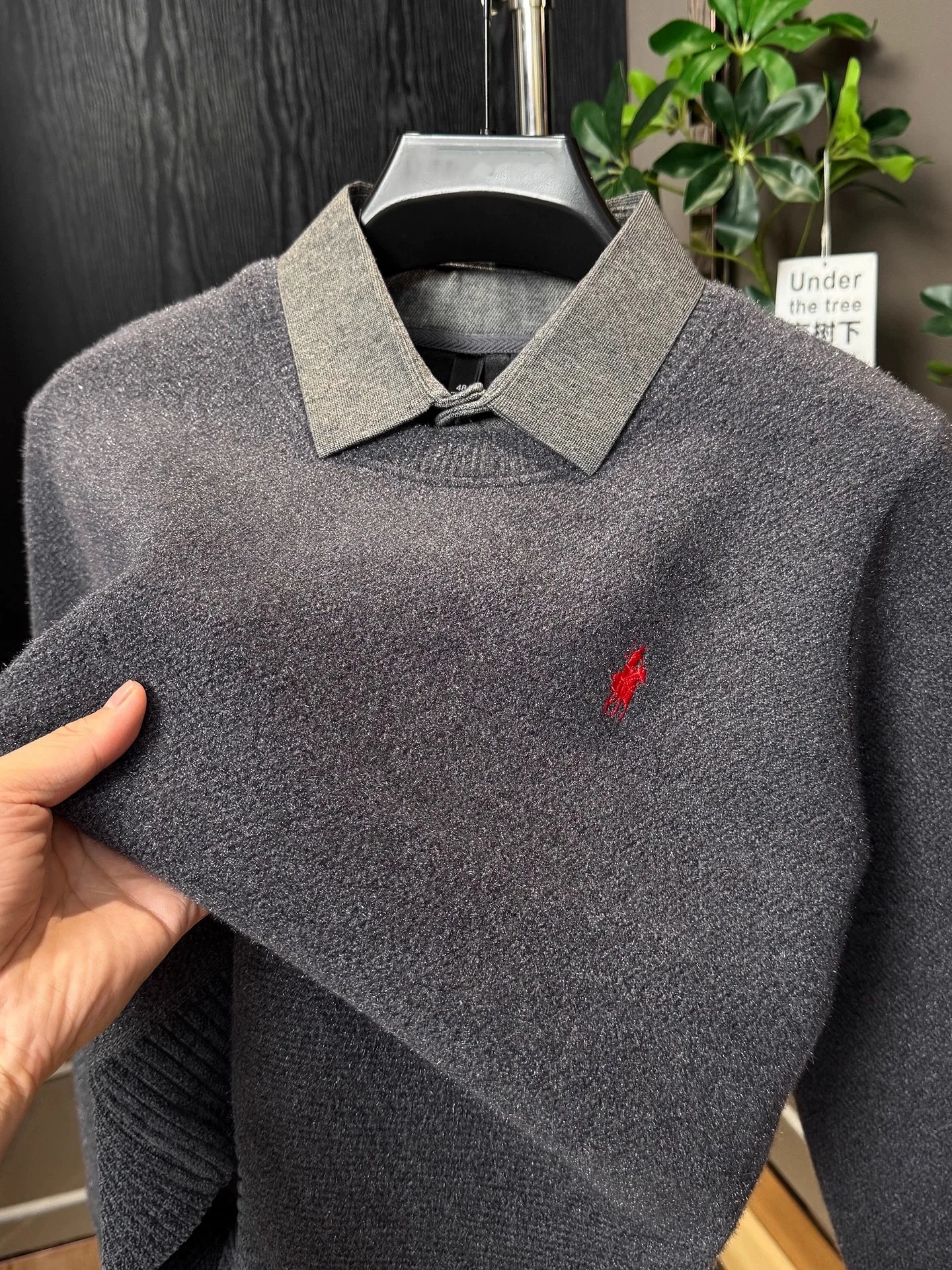 Suéter de cuello de camisa de moda de alta calidad marca de diseñador de alta gama exquisito bordado de pony Paul suéter de punto engrosado y cálido para hombres