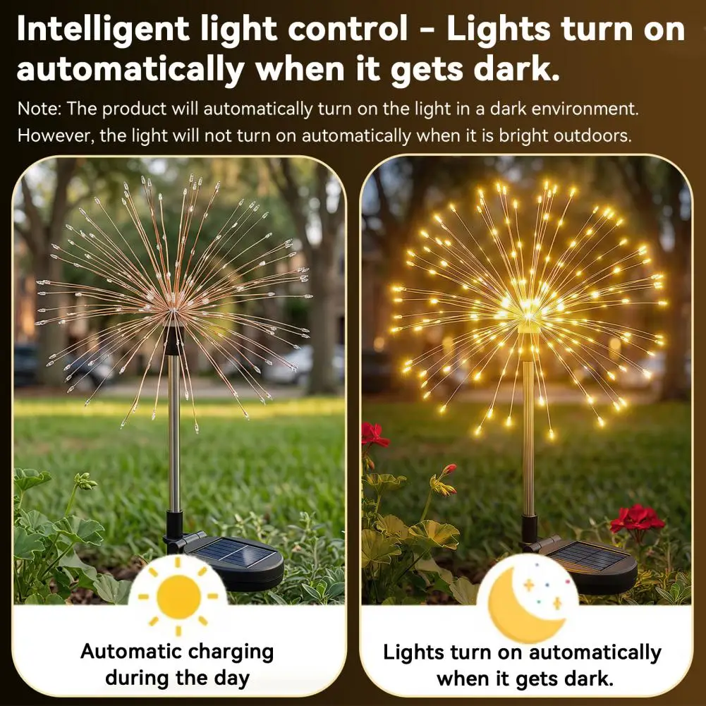 Spherical Solar Garden Lights Outdoor Solar Lights Waterproof Solar Dandelion Garden Light with Stake Outdoor Waterproof Pathway