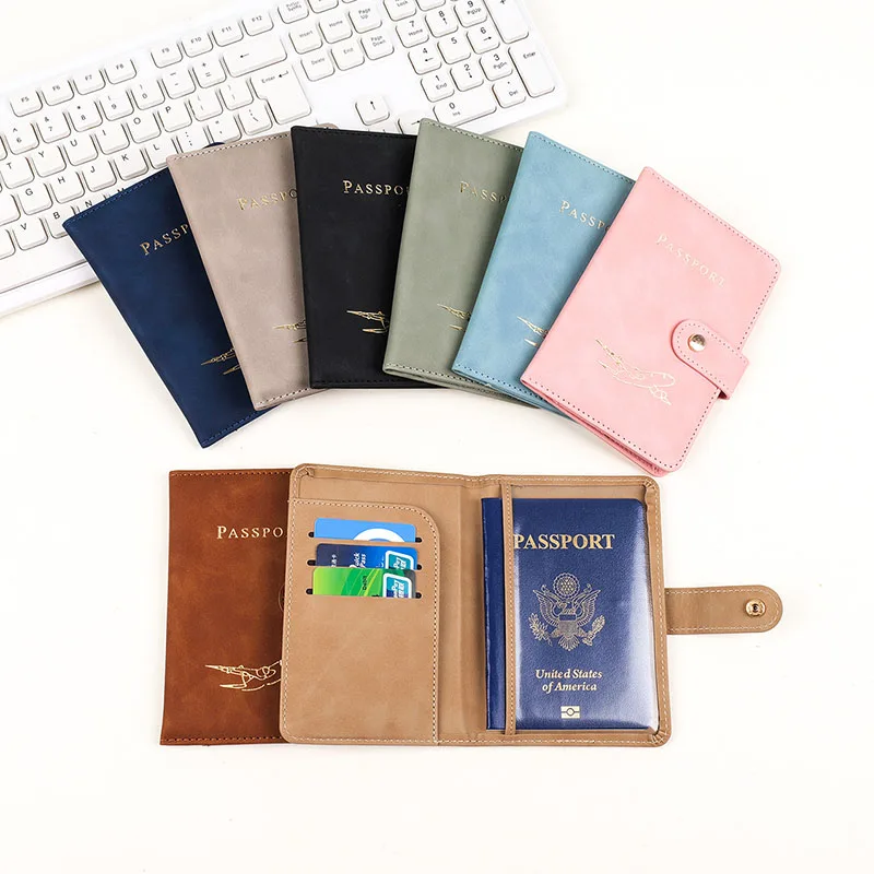 Funda Protectora de Pasaporte de Cuero PU para Mujer y Hombre, Bolsa para Tarjetas de Identificación, Monedero, Porta Pasaportes, Porta Tarjetas de Crédito