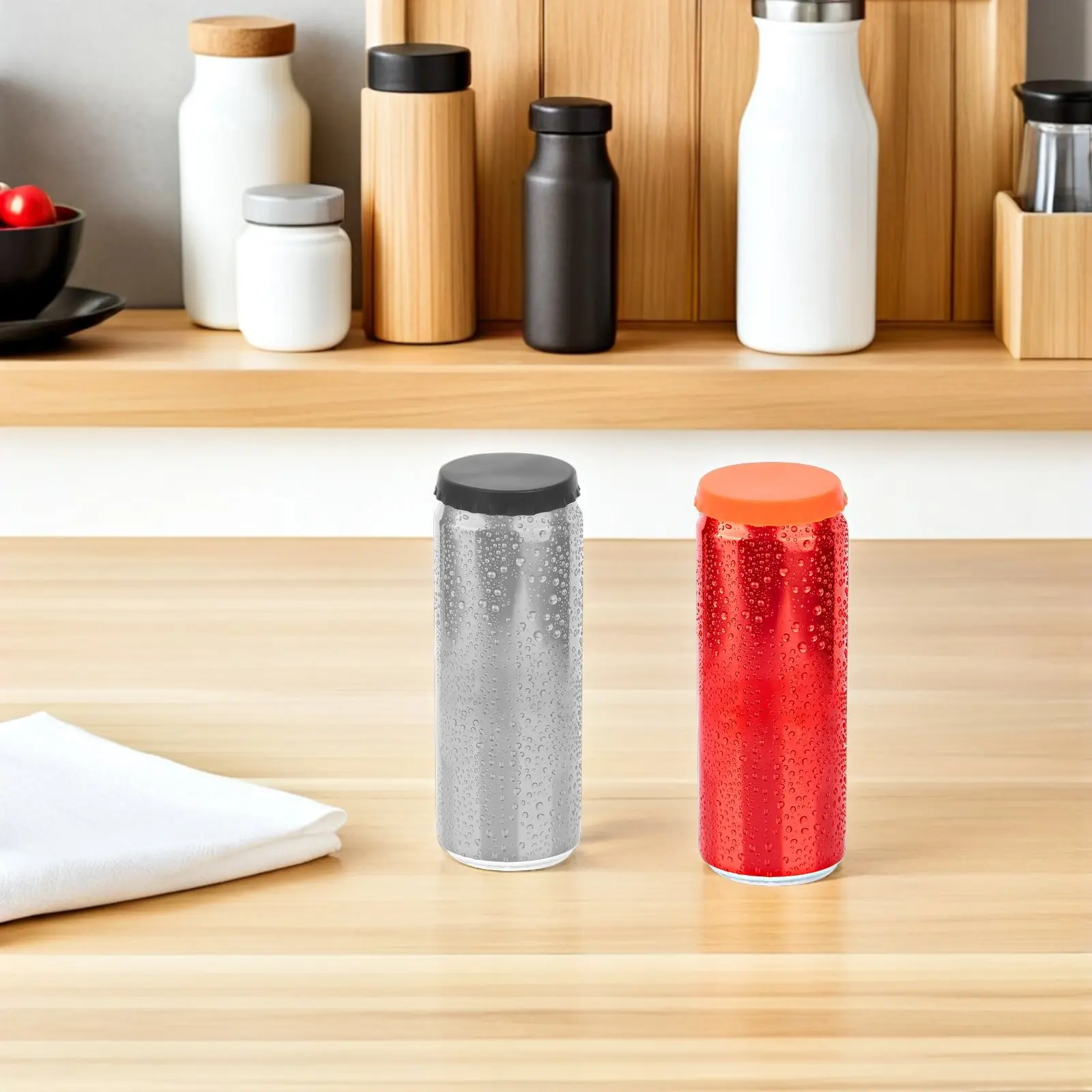 12Pcs Reusable Soda Can Covers Silicone Fresh-Keeping Lids Spill Proof Beer Beverage Stopper Protector for Home Brewing Parties