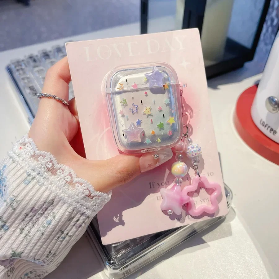 For Apple Airpods Pro 2 Case Airpod 3 /airpods 2 Cover Colorful Stars Cover Cute Air Pods Pro Hearphone Silicone Case Fundas