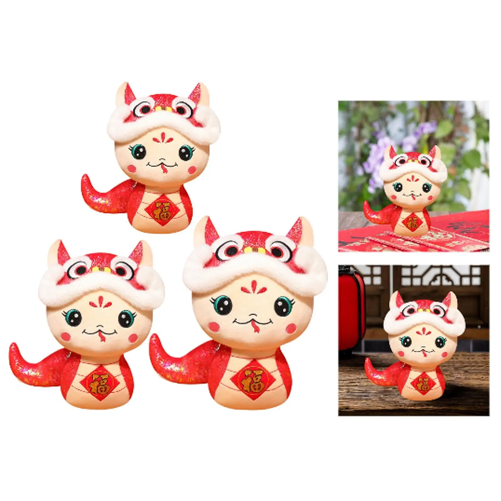 ตุ๊กตางูผ้าพลัฌ ของเล่นตุ๊กตางูนุ่มสบาย ของที่ระลึกร้านอาหาร ปี 2025 ตุ๊กตางูจีน