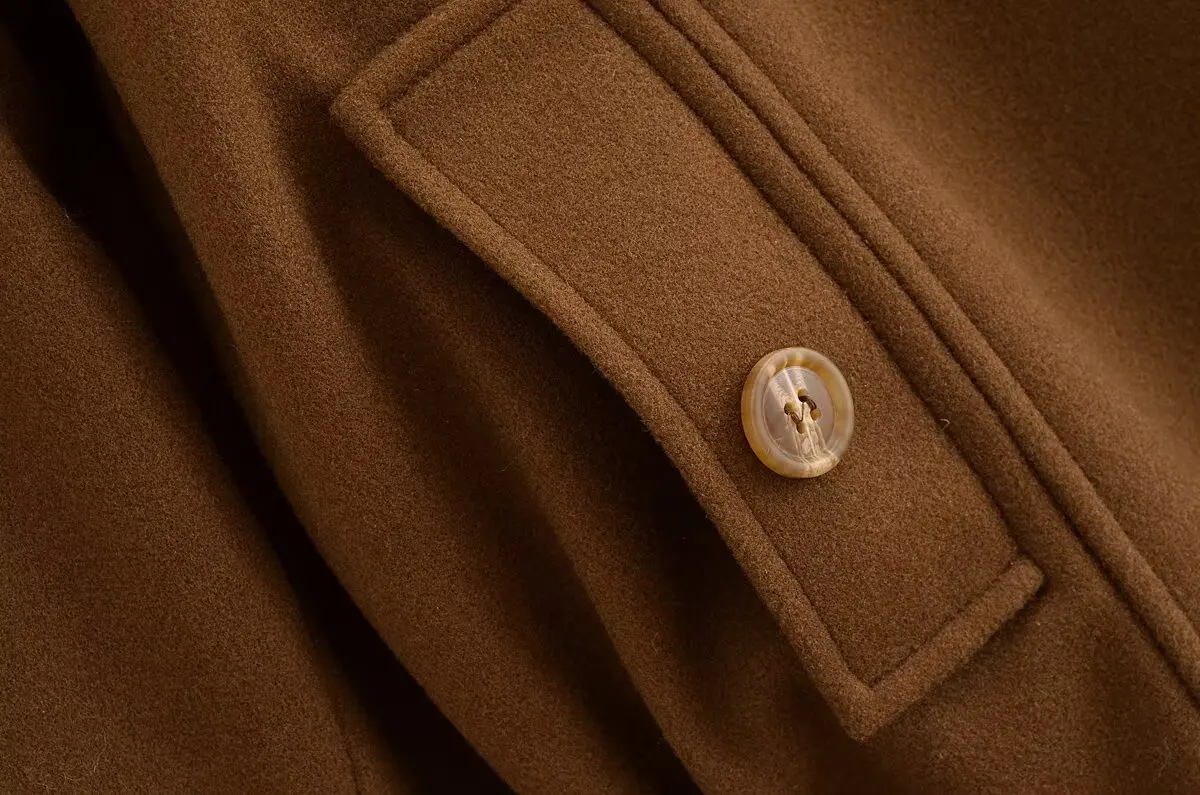 معطف عتيق للنساء مع مائل وياقة مقلوبة معاطف صوفية واحدة الصدر موضة خريف وشتاء 2025 معطف فضفاض متين