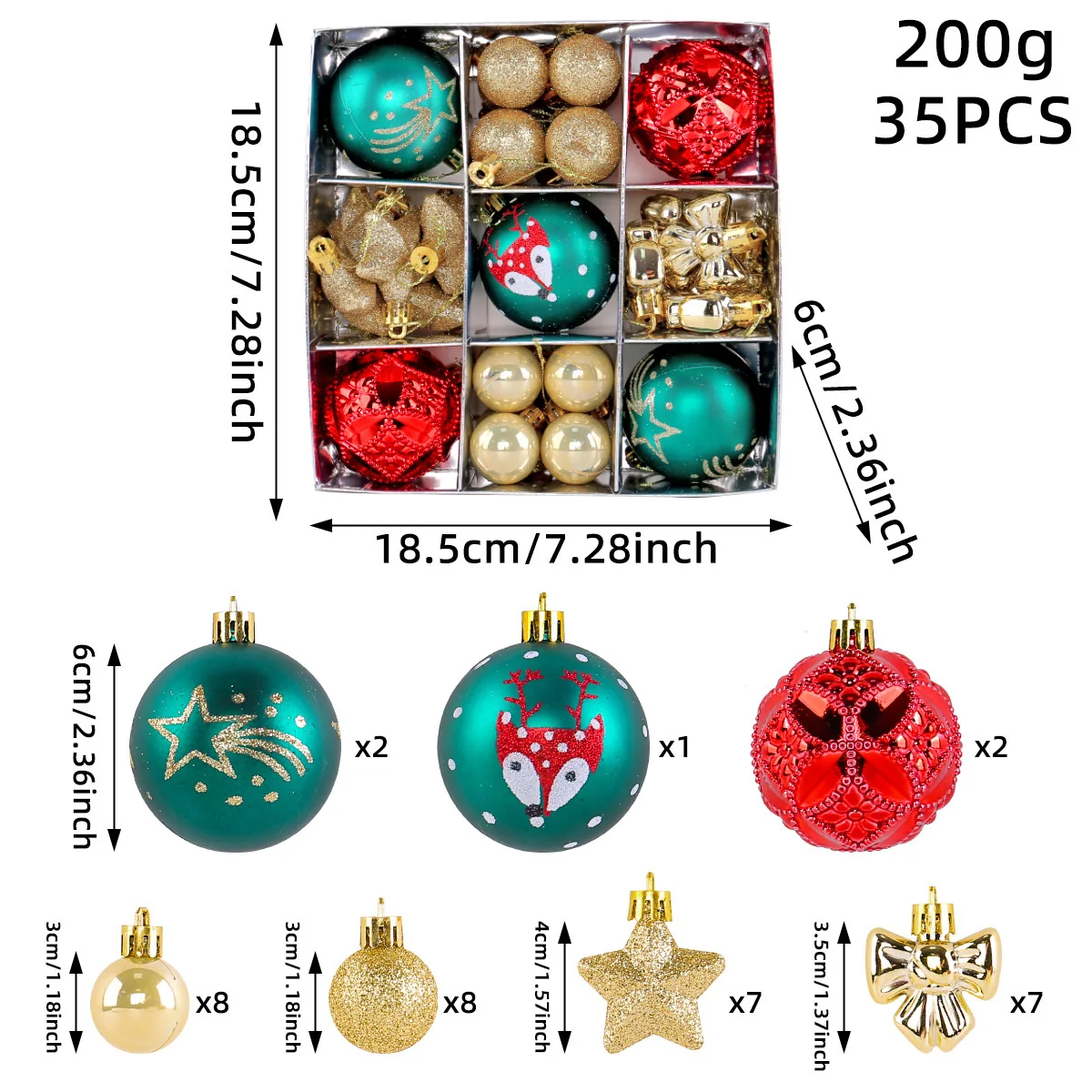 35 قطعة عيد الميلاد الكرة شجرة عيد الميلاد الديكور الحلي للمنزل ديكور هالوين السنة الجديدة 2026 نافيداد قلادة الكرة الملحقات