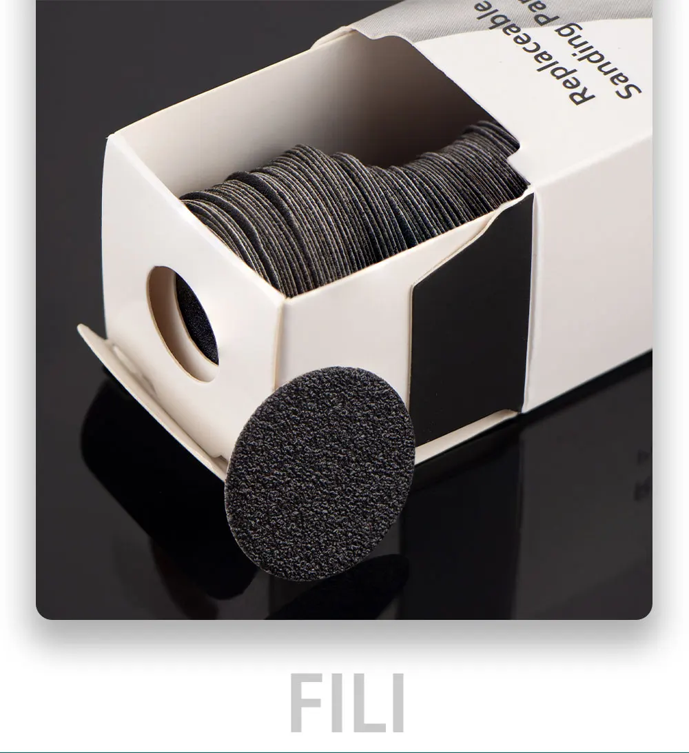 FILI 25 mm austauschbares Schleifpapier für Pediküre, Scheibenfuß, abgestorbene Haut, Nagelhaut, Hornhautentfernung, professionelle Fußraspelfeilen – Detail 4