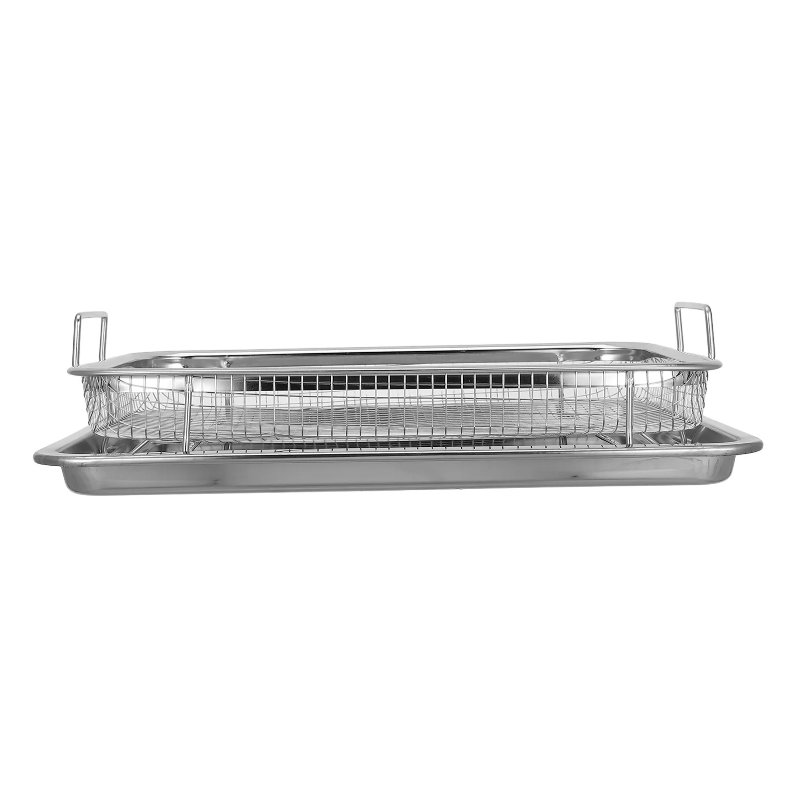 

2pcs Stainless Grill Basket Air Fryer Oven Tray Filter Pan BBQ Roasting Meat Crisper Kitchen Air Fry Mesh Basket Tools