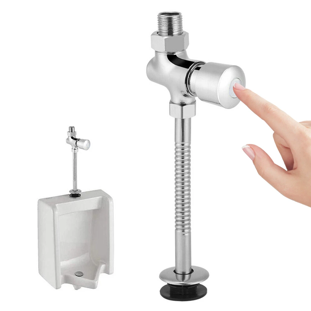 1Pcs Automatic Shut-off Urinal Flush Valve Water Saving Hand Press Urinal Flush Valve Alloy Bathroom Toilets Accessories