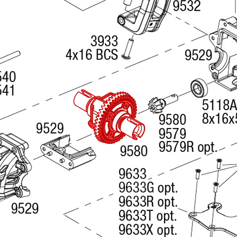 

GPM Metal Aluminum Alloy Steel M1.0 10T 43T Front Rear Differential 9580 for TRAXXAS 1/8 SLEDGE 6S MONSTER TRUCK 95076-4 RC Car