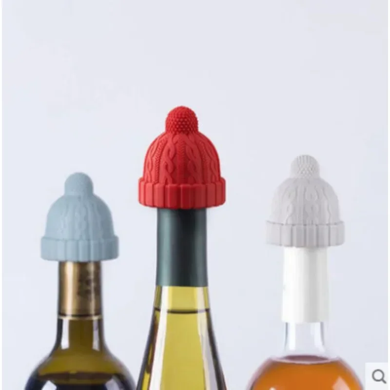 3 pieces Little Red Riding Hood Red Wine Bottle Cork Household  Silicone Glass Bottle Champagne Wine Cork Cap