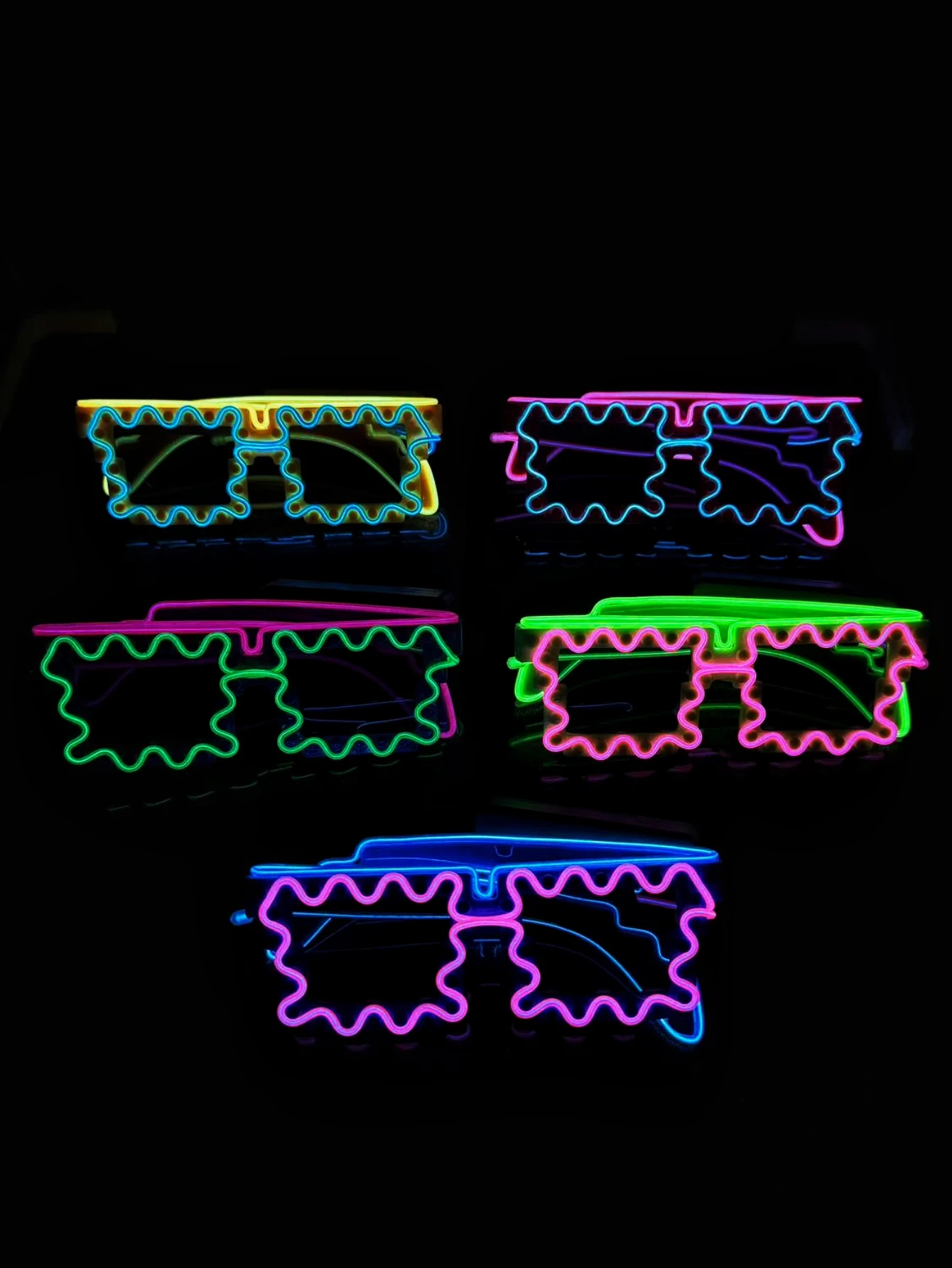 Wireless EL luminous glasses disco luminous LED online celebrity sunglasses pixel KTV bar atmosphere concert flash.