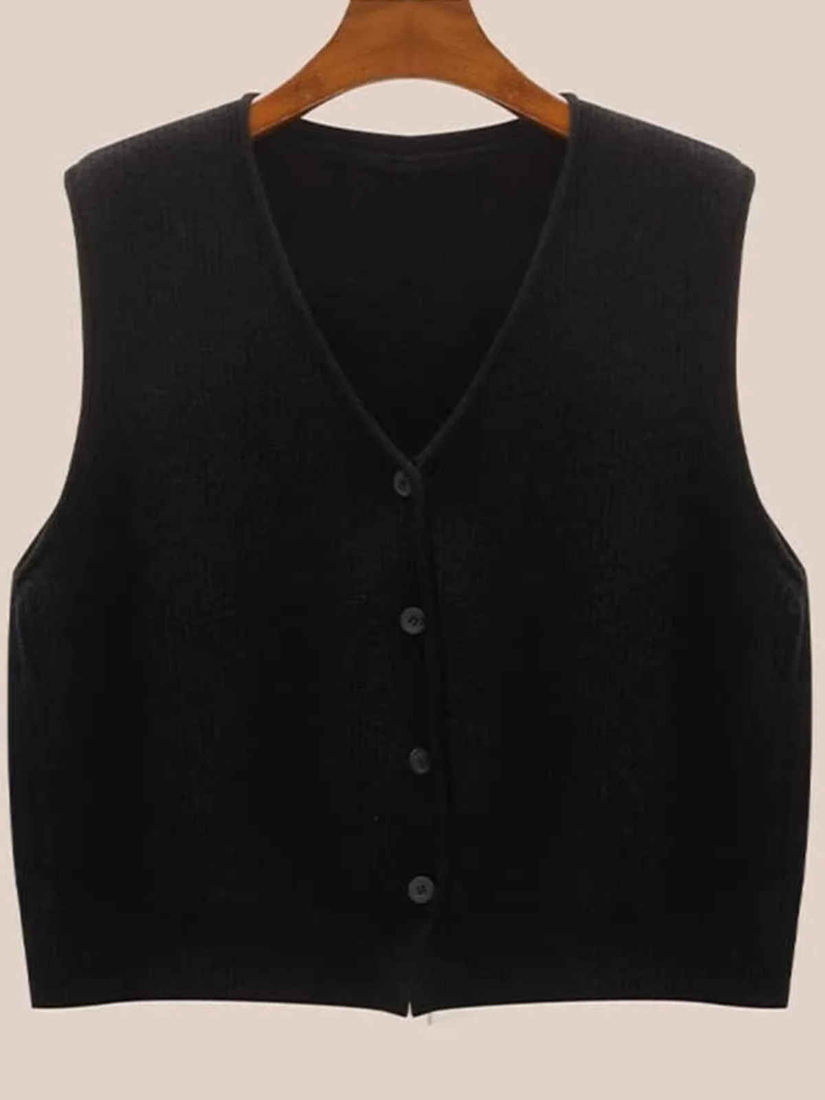 Dames V-Ne Gebreide Trui Vest Bovenkleding Vest Herfst 2023 Nieuw Sle Gelaagdheid Top Faion Veelzijdig Basic Sle Pure Kleur