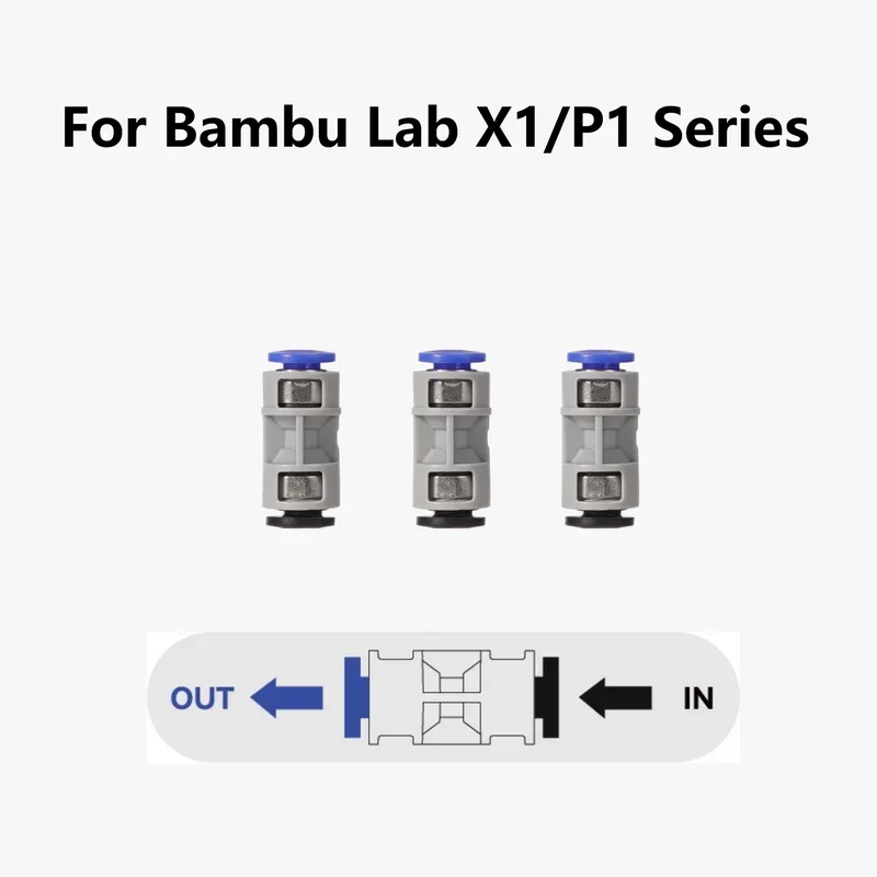 

3D Printer PTFE Feed Tube 3pcs For Bambu Lab X1/P1 Series Joint Used to Connect Material Pipes Compatibility X1 X1C P1S P1P