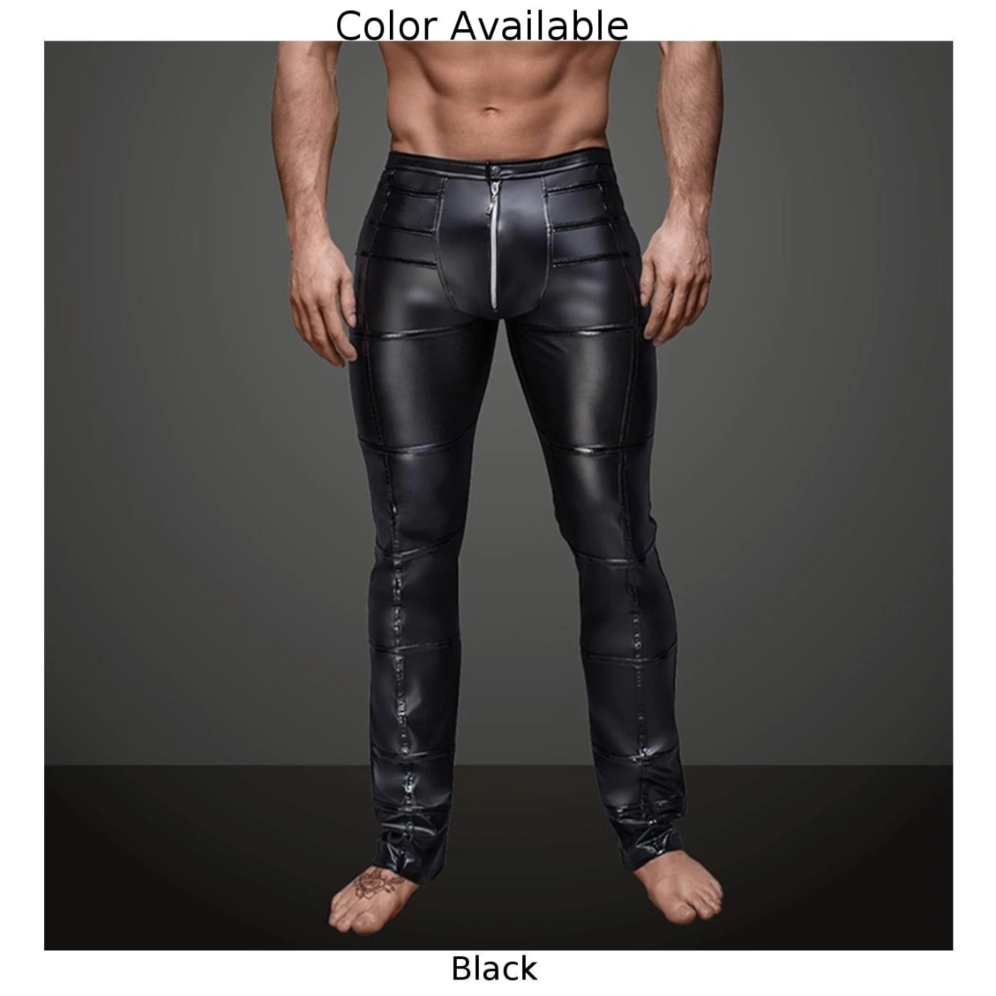 Trousers Mens Pants Party Outside Home Outdoor Tight Clubwear Long Pouch Wet Look Zip Black Leggings PU Leather