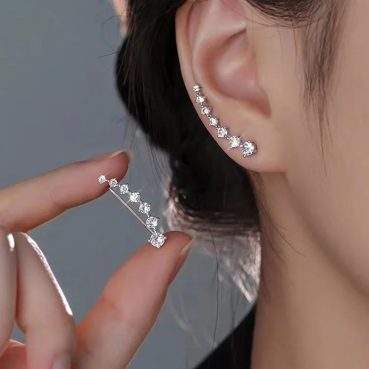 

Sparkling Crystal Ear Crawlers 925 Sterling Silver Hypoallergenic Birthday Gift For Teen Girls Wife MURMUR