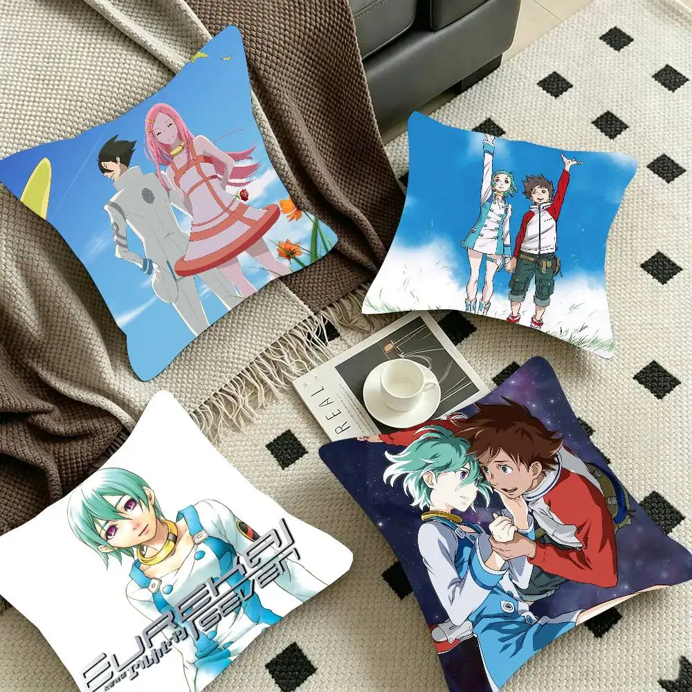 Anime E-Eureka Seven Pillow Case Fashion Square Pillowcase Bedroom Sofa Room Ins Decoration Leisure