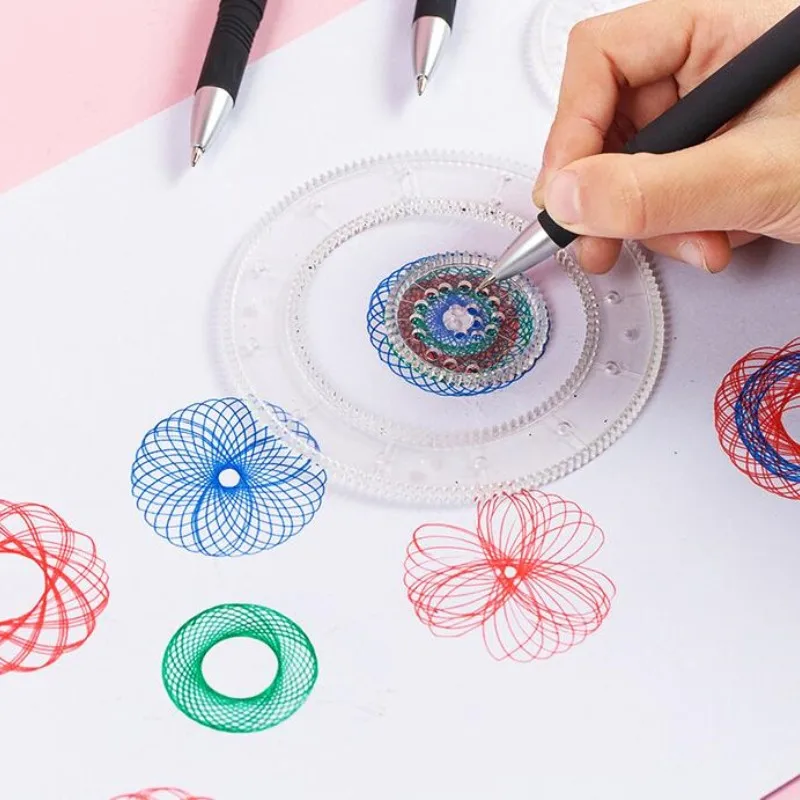 Regla de Spirograph para dibujar y pintar, juguetes de engranajes entrelazados, ruedas, accesorios de dibujo, juguete educativo, 22/4/1PC