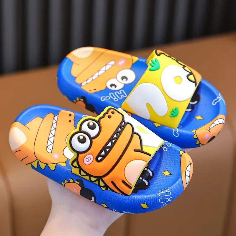 2024 New Summer Slippers Boys Girls Beach Sandals Fashion Print Thick Soled EVA Home Slipper Non-slip Indoor Bathroom Flip Flop