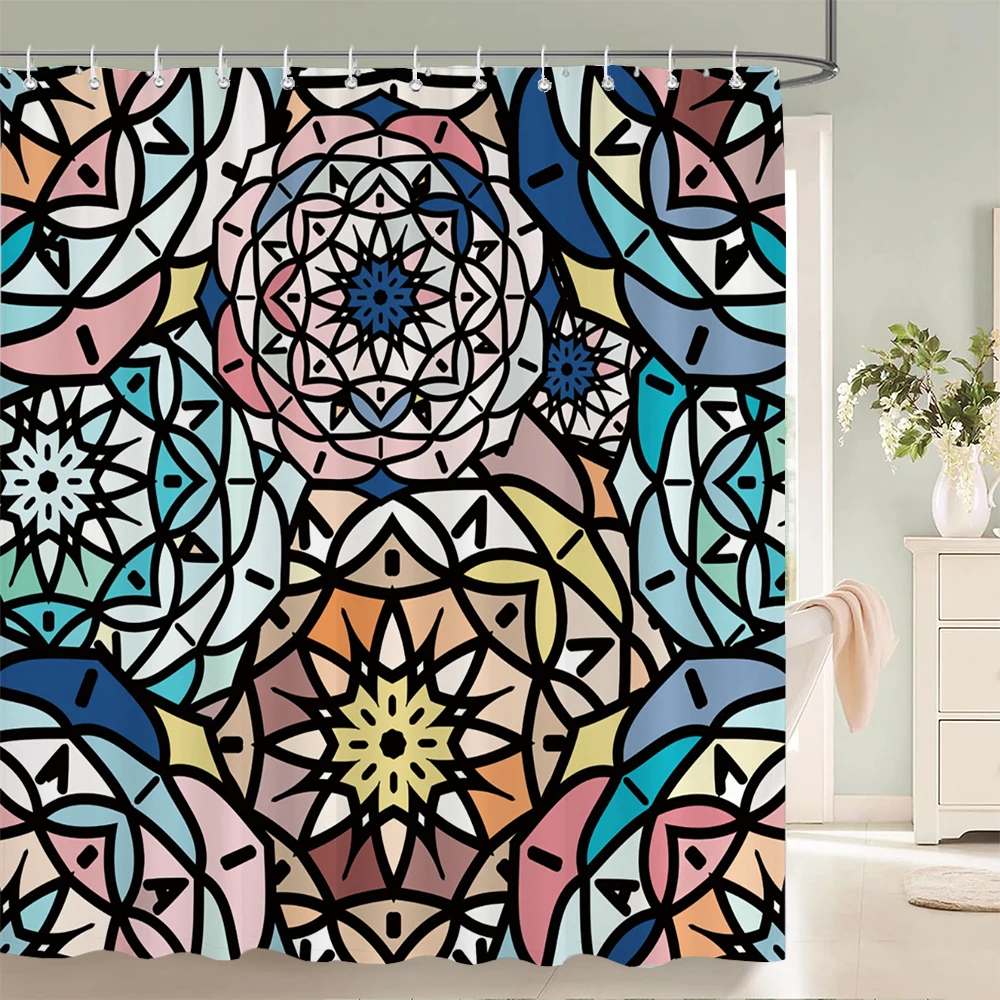 

Bohemian style Shower Curtains Waterproof Polyester Fabric Boho Bath Curtains For Bathroom Bathtub Curtain With Hooks