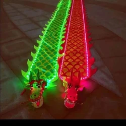 6/8/10 Meters Lighting Dragon Dance Performance Outdoor Adults Fun Fitness Dragon Set Festival Gifts Square Exercise 75cm Width