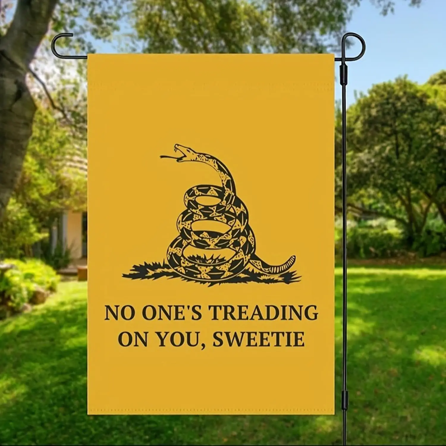 Double Sided Premium Garden Flag, NO ONE'S TREADING ON YOU,SWEETIE Garden Flags for Home Decor - Weather Resistant & LLX PPM