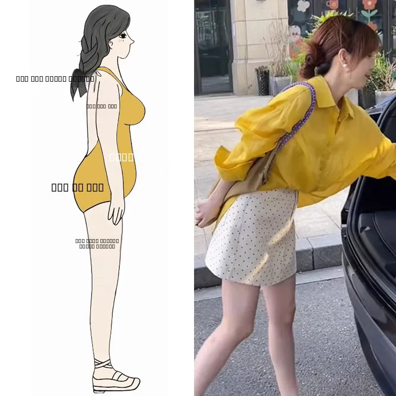 

Желтый комплект из двух предметов: рубашка с длинным рукавом и юбка в горошек. Ранняя осень. Уютный комплект для женщин.