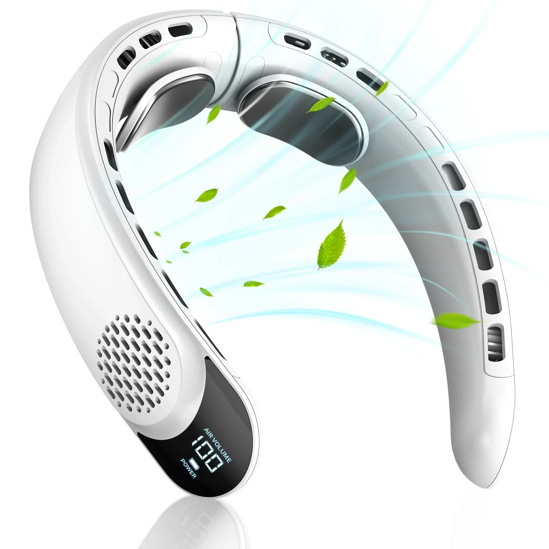 

Портативный шейный вентилятор, 3-скоростной, 4000 мАч, зарядка через USB, быстрое охлаждение, многофункциональный кондиционер с цифровым дисплеем, уличный шейный вентилятор